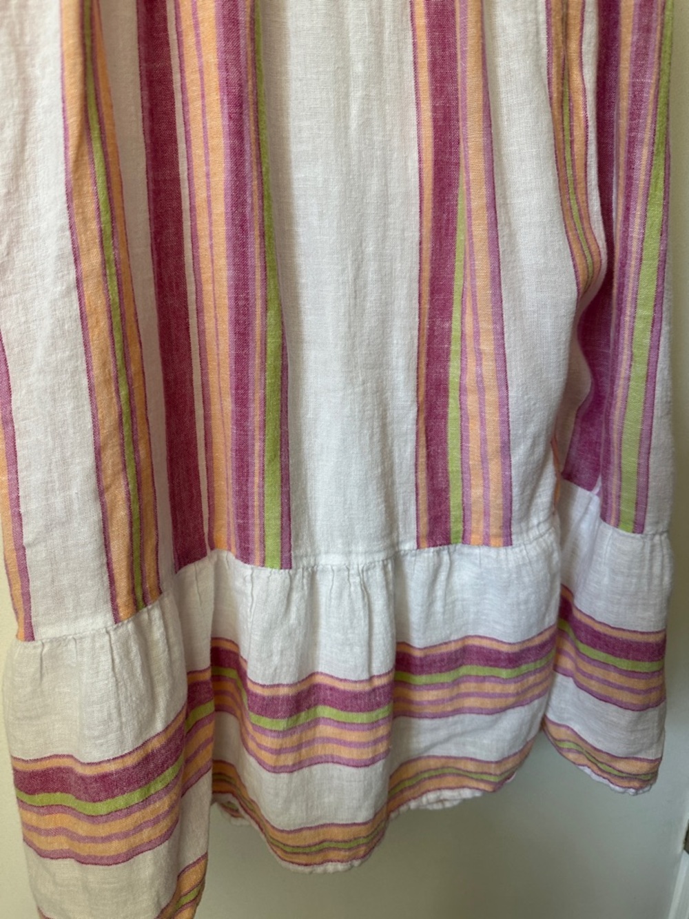 Rails Pink & Cream Striped Smocked-Waist Midi Spring/Summer Dress - Picture 8 of 12